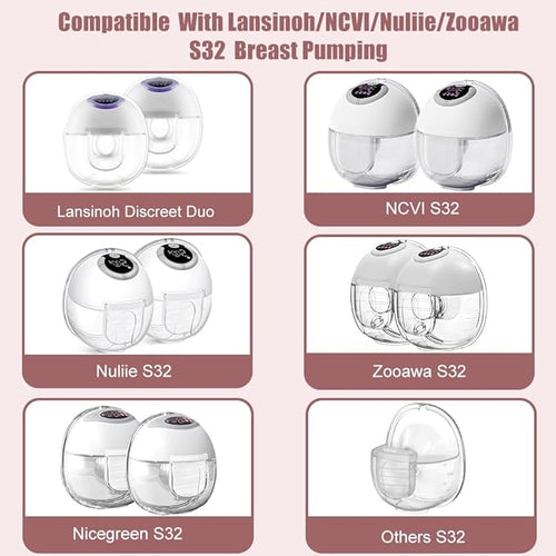2pcs 24mm Silicone Flange/Shield Compatible with Lansinoh Discreet Duo/NCVI/Nuliie/NICEGREEN Life/Zooawa S32 Breast Pump Replacement Parts,for Lansinoh Breast Pump Parts,S32 Pump Parts 24mm Flange