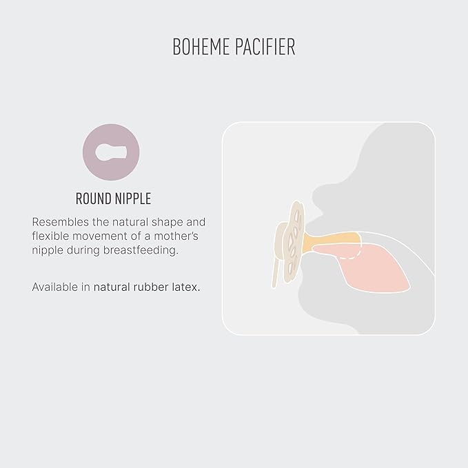 BIBS Boheme Soother 4-Pack | BPA Free Dummy Pacifier | Round Nipple | Natural Rubber Latex | Made in Denmark | Size 6-18 Months | Blossom Mix