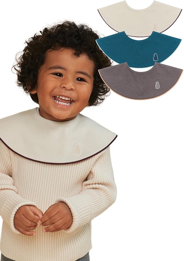 Konny Baby Bibs Set, 360 ° Rotate, Soft and Absorbent Bandana Drooling for Boys Girls baby Essentials