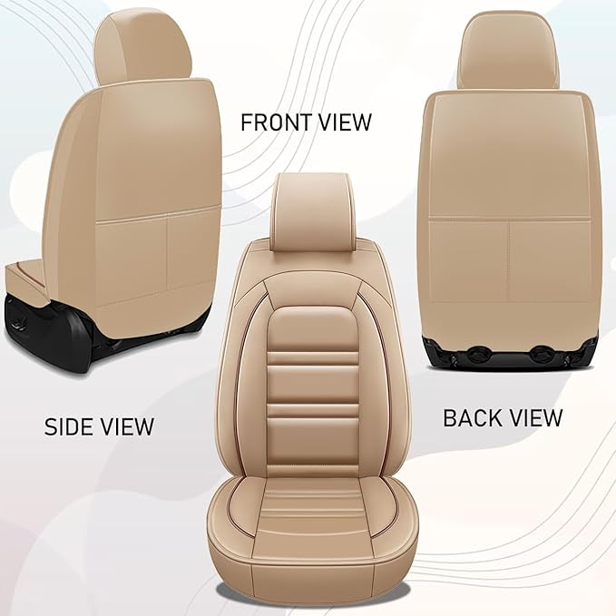 Seat Cover for Lincoln mkx 2007-2018 | Car Seat Covers Front Seats, Waterproof Seat Protectors, Automotive Front Seat Covers (Front Seat, Beige)