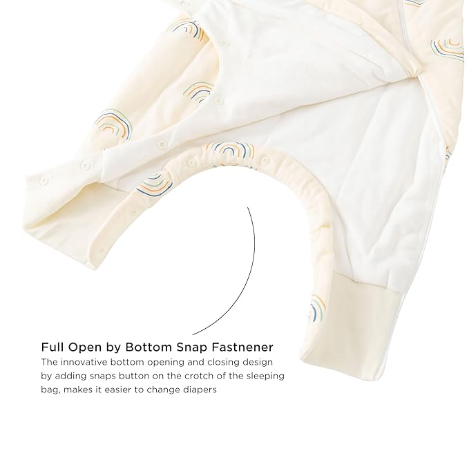 Duomiaomiao 2.5 TOG Toddler Sleep Sack 12-24 Months 100% Cotton Winter Side Open Zipper Baby Sleep Sack with Feet, Warm Toddler Wearable Blanket