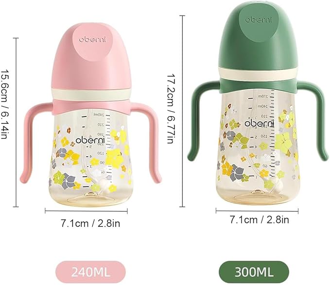 Baby Sippy Cup 240ml/8oz, Toddler Water Drinking Bottle with Non-Spill Valved Spout for 6+ Months, Orange/3Pack