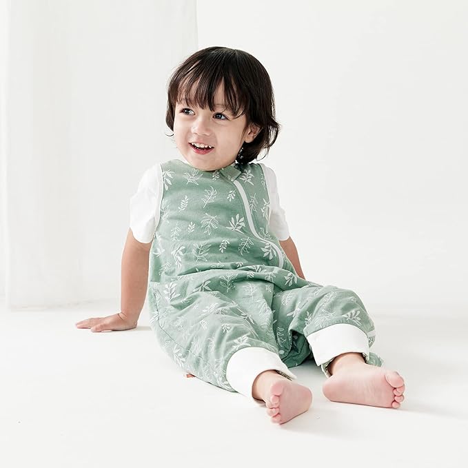 Duomiaomiao 0.5 TOG Toddler Sleep Sack 12-24 Months 100% Cotton Lightweight Baby Sleep Sack with Feet, Breathable Comfy Toddler Wearable Blanket