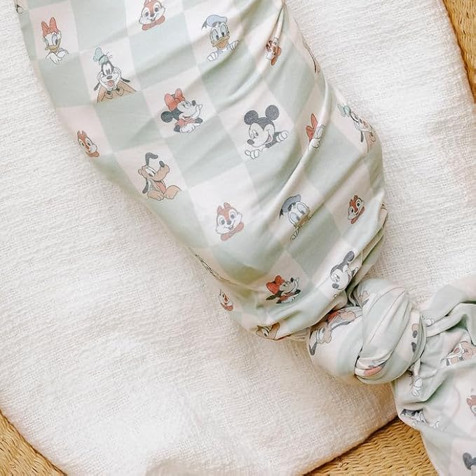 Copper Pearl Large Premium Knit Baby Swaddle Receiving Blanket Mickey Mouse & Friends