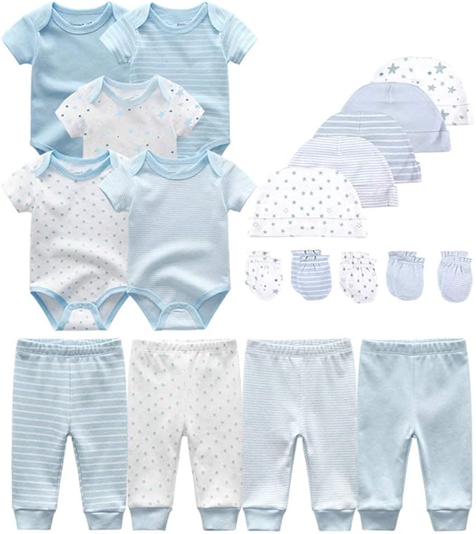 Chamie Newborn Baby Cute Design Bodysuit Short Sleeve One-Piece Baby Clothes for Boys and Girls