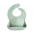 mushie Silicone Baby Bib | Adjustable Fit Waterproof Bibs (Cambridge Blue)