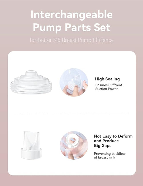 14PCS Breast Pump Parts Compatible with Momcozy M5 Replacement to Momcozy Duckbill Valves 10pcs and Silicone Diaphragms 4pcs, Not Original Mom Cozy Pump Part Accessories