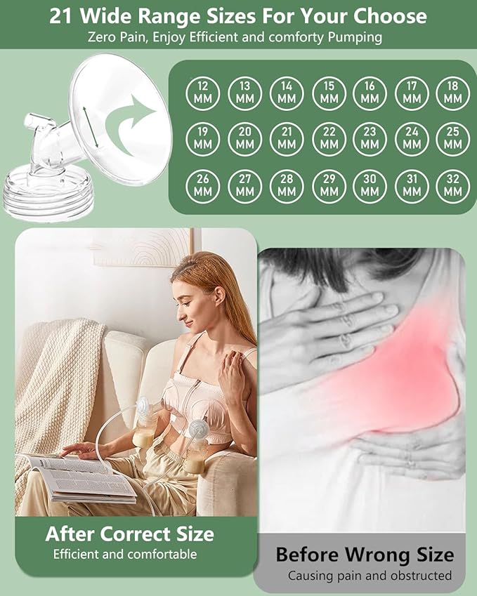 Breast Pump Parts Compatible with Spectra S1/S2/9 Plus/Synergy Gold, Full Set Replacement Parts for Spectra Include 24mm Flange, Duckbill Valve, Backflow Protector, Tubing, Bottle, Not Original Parts