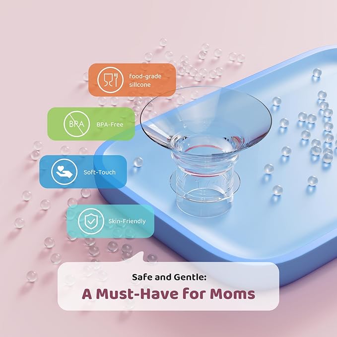 Flange Inserts 21mm for 24mm Flange/Shield, Flange Sizing Kit Silicone Flange Insert, Reduce 24mm Nipple Tunnel Down to 13mm, Breastfeeding Essentials Kit for New Moms, 2PCS