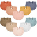 Seematn 10 Pcs Baby Muslin Bibs Drool Bibs Bandana Ruffle Soft Cotton for Newborn Baby Infants Girl Teething Toddlers Boy(Gentle Colors)