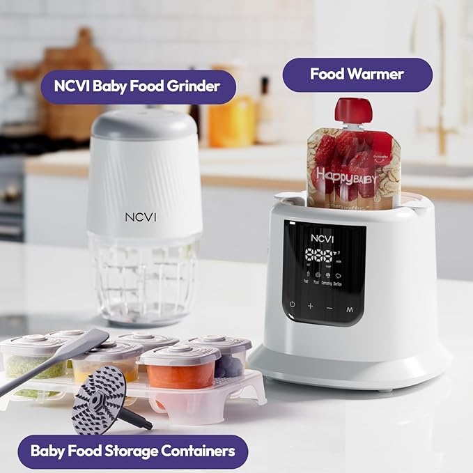 NCVI Baby Milk Warmer 3 Mins Fast Heating 8 in 1 Functions, Infant Breast Milk Bag Warmer with Timer and Precise Temperature for All Size Materials Bottles, Milk Freezer Bags and Pacifier Sterilize