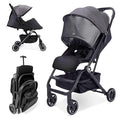 Lightweight Baby Stroller, Compact Travel Stroller with Retractable Foot Cover & Sleep Shade, One Hand Easy Foldable Strollers, Adjustable Reclining Seat for 0-36 Months