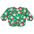 Tiny Twinkle Long Sleeve Bib for Babies & Toddlers – Waterproof Smock Bib for Eating – Machine Washable & Mess-Proof, Baby Feeding Essential & Shower Must-Have(Santa, 6–24M)