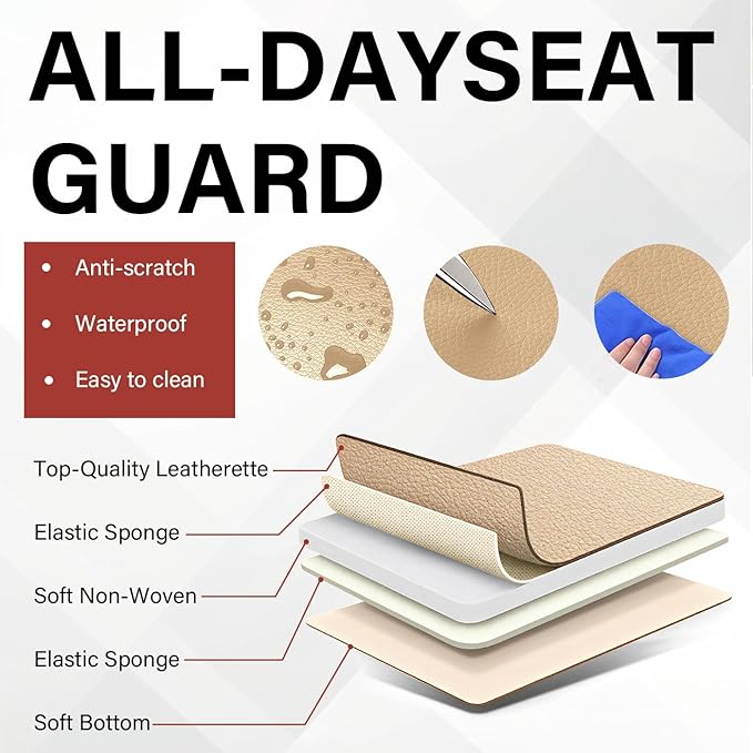 Leather Car Seat Covers Fit for LR Range Rover 2022-2025, 5 Seater Waterproof and Wear-Resistant Seat Cover Interior Accessories(Full Set,Beige)