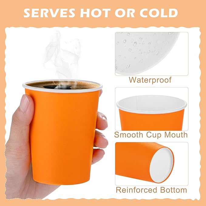 URATOT 60 Pieces 9 Ounce Disposable Paper Cups Rainbow Party Cups Drinking Cups for Party, DIY and Holiday, 6 Colors