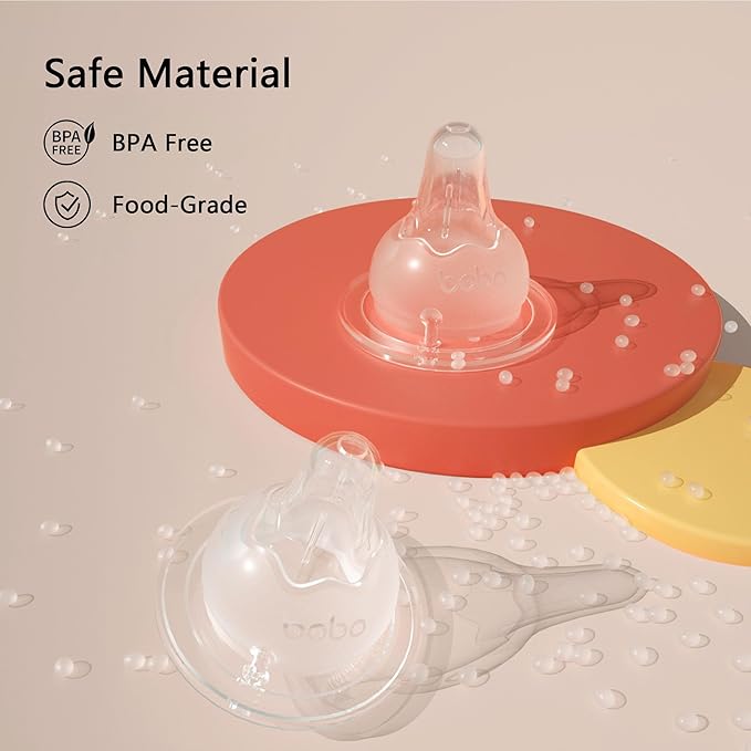 YOHKOH Natural PPSU Baby Bottle with Natural Response Nipple, Newborn Anti-Colic Baby Bottles with Handle, Wide Neck Mushroom Cap Baby Bottle (8.8oz (Pack of 2), Red1)
