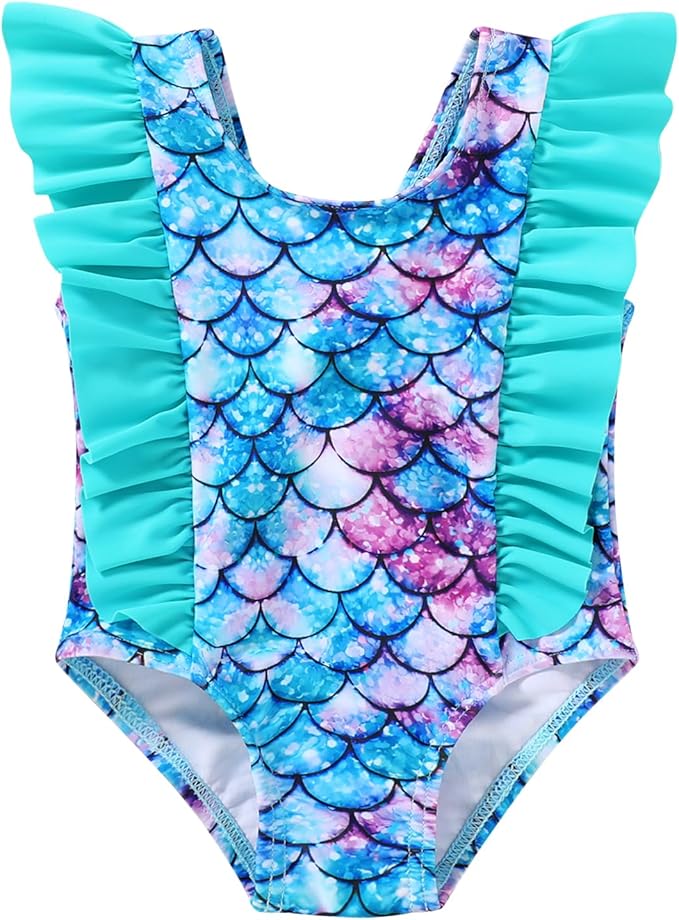 Happy Town One-Piece Infant Toddler Baby Girl Summer Swimsuit Watermelon Leopard Ruffle Swimwear Bikini Bathing Suit