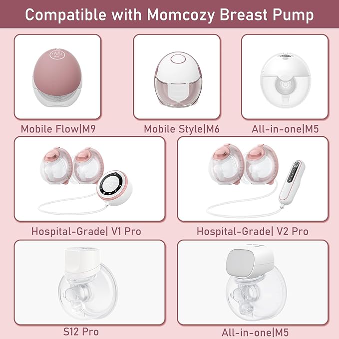 4pcs Flange Inserts 16mm Compatible with Momcozy M9/M6/M5/V1 Pro/V2 Pro/S12 Pro/S9 Pro Wearable Breast Pump, for Momcozy Breast Pump Replacement Parts, Reduce 24mm Nipple Tunnel Down to 16mm
