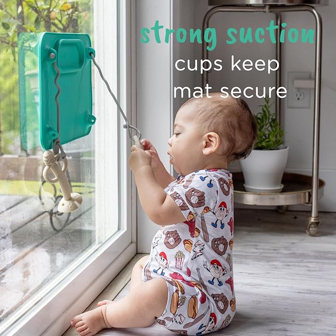 BUSY BABY Silicone Mat Bundle - 1 Original Mat Plus 1 Mini Mat, New Stronger Suction Cups, 6 Straps to Secure Baby Essentials and Keep Them Off The Floor, Baby Led Weaning, Wet Bag Included (Pewter)