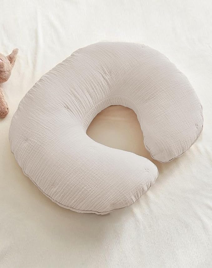 Nursing Pillow Covers 2 Pack, Muslin Nursing Cover for Breastfeeding Pillows, Comfortable for Baby Girls and Boys (Leaf-B & Sage)