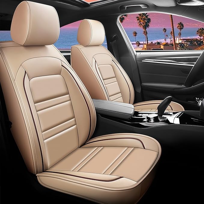 Seat Cover for Dodge ram 2004-2011 | Car Seat Covers Front Seats, Waterproof Seat Protectors, Automotive Front Seat Covers (Front Seat, Beige)