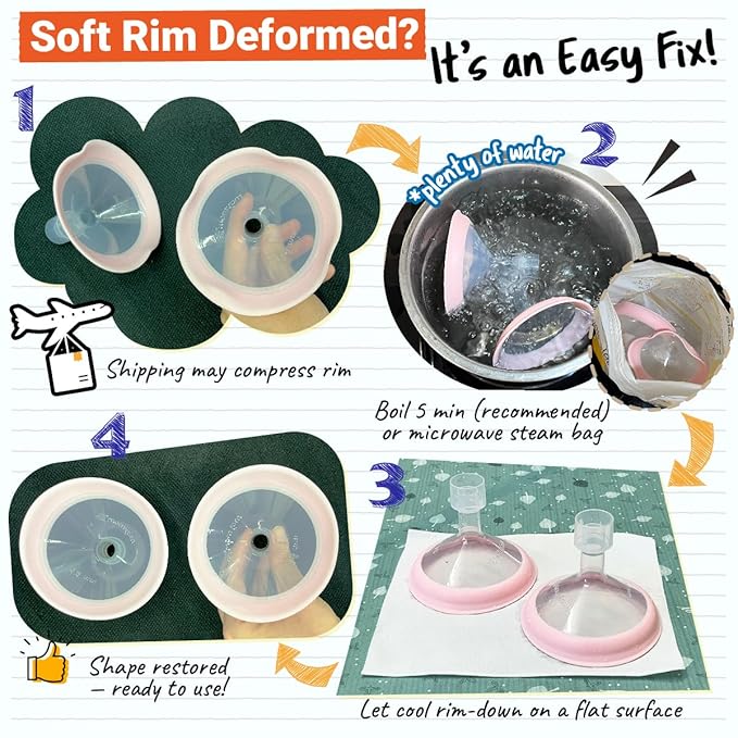 9mm Maymom MyFit Shields, Pano Series; Compatible with Medela Breast Pump- PersonalFit, Freestyle, Harmony, Maxi, Freestyle Flex Connector; Connect to Maymom Widemouth/Narrow Connector, 2pcs