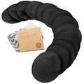 Organic Nursing Pads - 14 Washable Viscose Derived from Bamboo Breastfeeding Pads, Wash Bag, Reusable Breast Pads for Breastfeeding, Nipple Pads for Breastfeeding Essentials(Midnight Black, L 4.8")