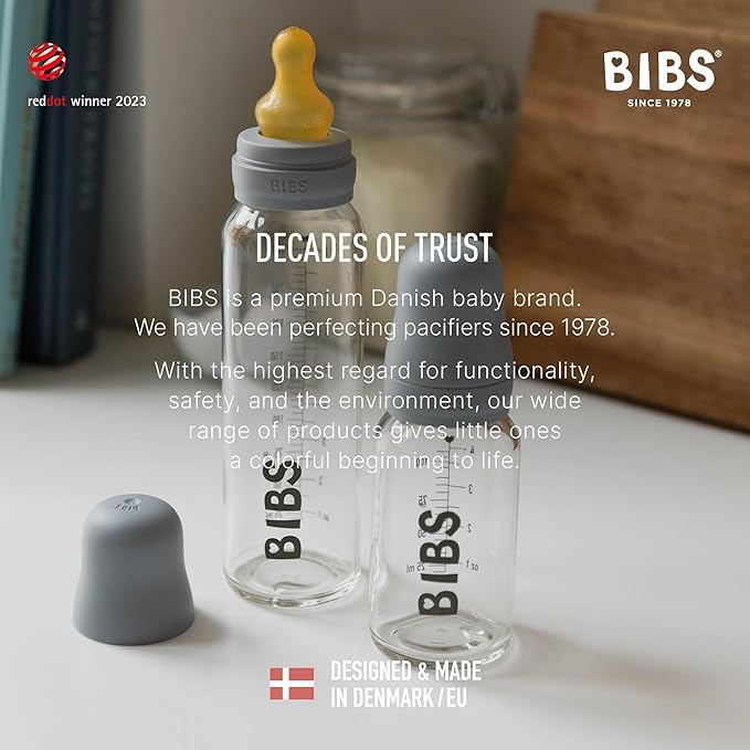 BIBS Bottle Kit - Part of Set. Mix and Match with BIBS Glass Bottles in Different Sizes, Bottle Kit Color - Part of Set, Ivory