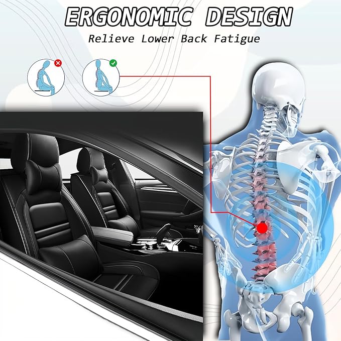 Car Seat Covers for Nissan Car Versa 2007-2025 | 5-Seats Seat Covers, Waterproof Seat Protectors, Automotive Seat Covers (Full Set with Pillow,Black)