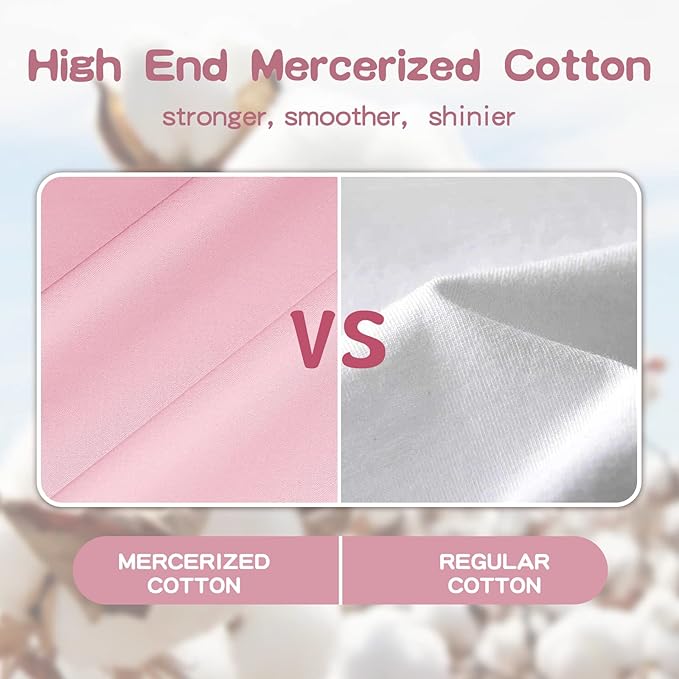 Soft Organic Cotton Toddler Pillowcases 14 X 20 Inches, Fit 13 X 18, 14 X 19 Pillows, Smooth Pearl Cotton Baby Pillowcases with Envelope Closure, Pink and Dark Grey, Set of 2