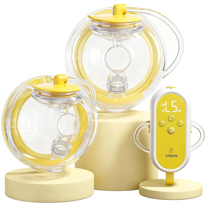 1308 Hands Free Breast Pump | SPA-Level Comfort Wearable Breastfeeding Pump 3 Modes & 9 Levels, Low-Noise Electric Breast Pump Portable for Office & Home Use (27mm Shield, 21/24mm Flange)