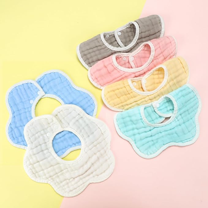 Accmor Muslin Baby Drool Bibs 6 Pack Baby Bandana Drool Bibs Soft Cotton Baby Bandana Bibs for Teething Drooling