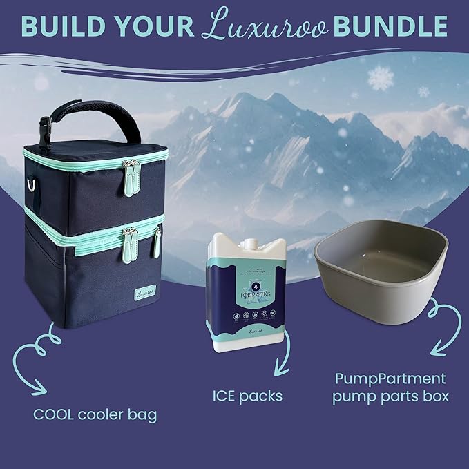 Cool Insulated Breast Milk Cooler Bag with Dual Sections, Non-Toxic, Perfect for Day Care Bottles and Pumping Working Traveling Moms to Keep Breast Milk Cold and Fresh On The Go