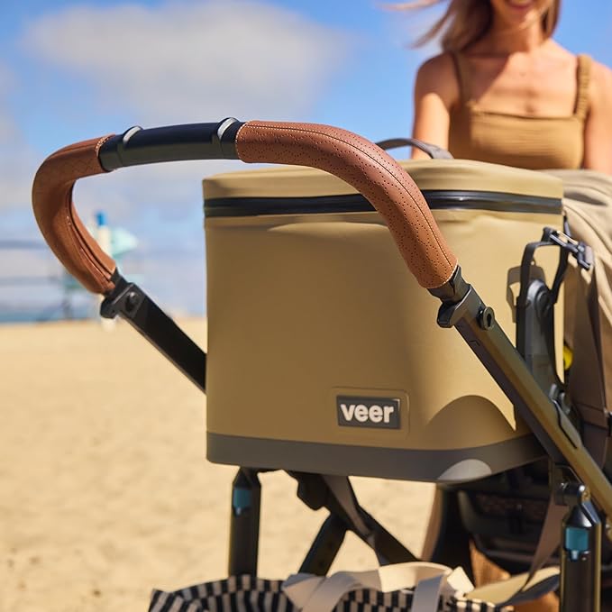 Veer Switch&Roll Stroller with Leather Grips and Leather Bumper Bar | 4 Wheel All-Terrain Stroller with Switchback Seat | Shock Absorbing, Durable, Maneuverable, Collapsible