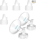Flange Inserts for Spectra, Spectra Replacement Pump Parts for S1/S2/9 Plus, Not Original Accessories, Breast Pump Parts Include 2-Pack 21mm Flanges and 4-Pack Duckbill Valves