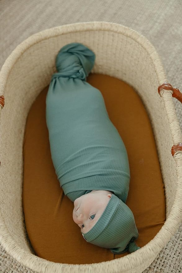 Copper Pearl Baby Swaddle Blanket - Premium Knit Baby Blanket, Large Soft Stretchy Receiving Blankets for Baby Boy and Girl, Swaddles for Newborn, Infant, and Toddler (Moss)