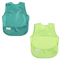 Tiny Twinkle Short Sleeve Apron Bibs for Babies & Toddlers – 2 Pack Waterproof, Mess-Proof Baby Bibs for Eating & Feeding, Machine Washable,Perfect Holiday Gift(Rainforest, 6–24M)