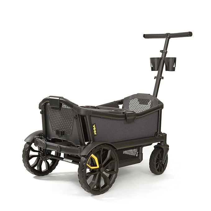 Veer All-Terrain Cruiser | Premium Off-Road Wagon Stroller for Babies, Toddlers, and Kids | Push/Pull/Push-Along Steering for Uneven Terrain | JPMA Certified | Lightweight and Collapsible | 2 Seats