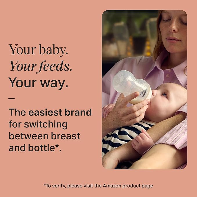 Tommee Tippee Ultra-Light StayPut Pacifier, 0-6m, 4 Pack, Pink & Natural Start Anti-Colic 5 oz BPA Free Newborn Baby Bottles, Designed for Seamless Transition Between Bottle and Breast, Pack of 2