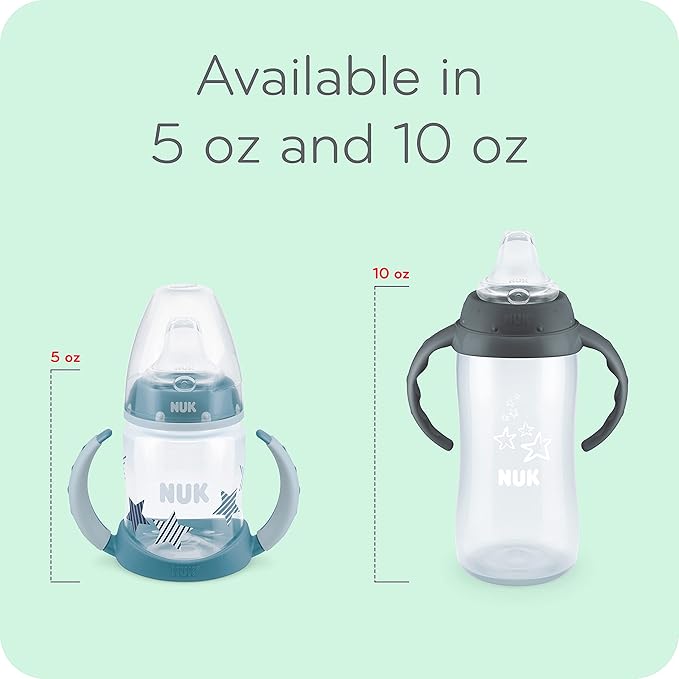 NUK Large Learner Tritan Cup, 10 oz, 8+ Months – BPA Free, Spill Proof Sippy Cup (Pack of 12)