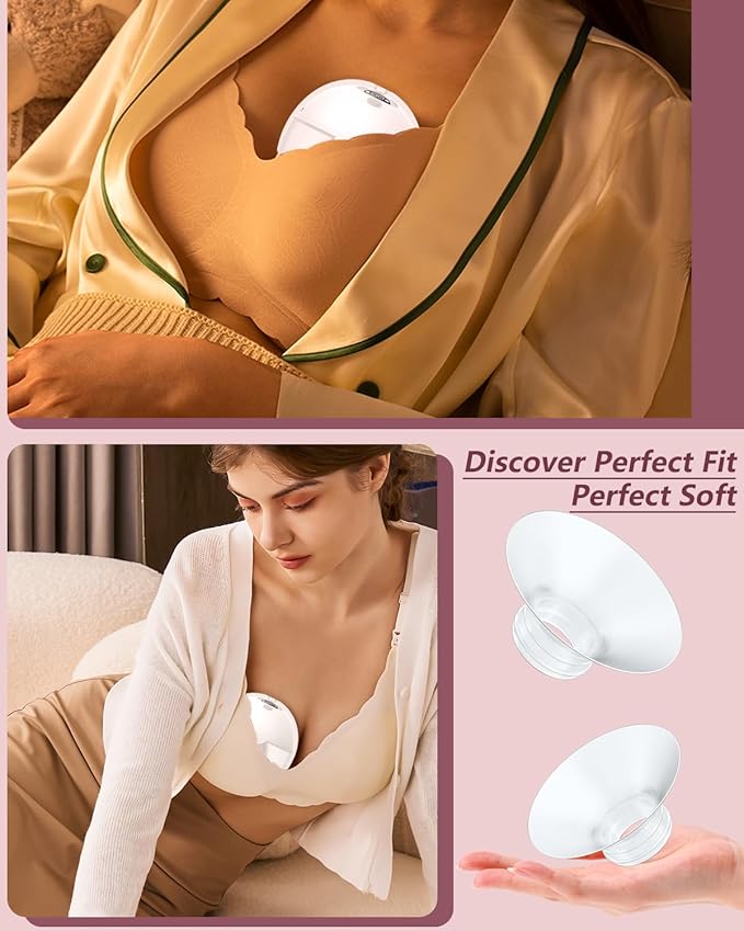 4PC Flange Insert 21mm Compatible with Momcozy M5/M6/M9/S12 Pro/V1 Pro/V1 Pro Breast Pump, Fit for Eufy/Elvie/Medela/Spectra/Lansinoh/NCVI/Lansinoh/TSRETE with 24mm Flange/Shield Breast Pump