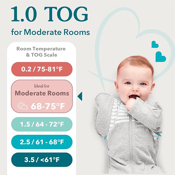 Love to Dream Swaddle UP, Baby Sleep Sack, Self-Soothing Swaddles for Newborns, Get Longer Sleep, Snug Fit Helps Calm Startle Reflex, New Born Essentials for Baby, 1.0 TOG, 13-19 lbs, Dreamer