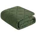 NTBAY Down Alternative Oversized Toddler Comforter, Super Soft and Warm Solid Color Baby Crib Quilted Blanket, 43x60 inches, Olive Green