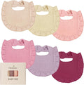 Oiomniv Muslin Baby Bibs, 6-Pack Bandana Drool Bibs Soft Cotton Adjustable Unisex Newborn, Toddler for Drooling Teething