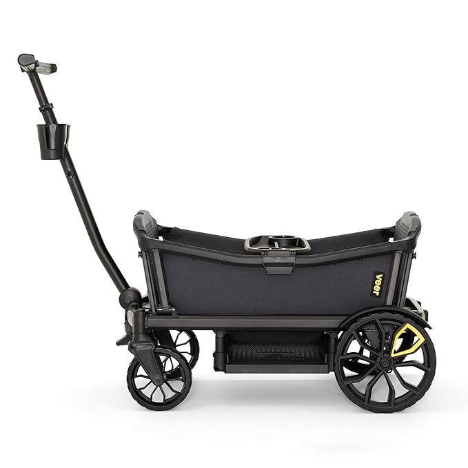Veer All-Terrain Cruiser XL | Premium Off-Road Wagon Stroller for Babies, Toddlers, and Kids | Push/Pull/Push-Along Steering for Uneven Terrain | JPMA Certified | Lightweight and Collapsible | 4 Seats