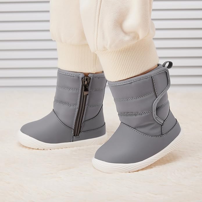 BMCiTYBM Baby Boy Girl Snow Boots Waterproof Winter Warm Booties Nonslip Lightweight Outdoor Shoes for First Walkers 6 9 12 18 24 Months(Infant/Toddler)
