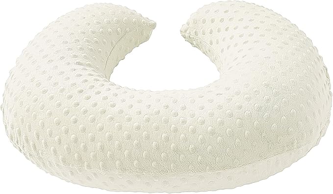 Nursing Pillow and Positioner Breastfeeding and Bottle Feeding, Propping Baby, Tummy Time, Sitting Support, with Removable Dots Cover, for Baby Boy Baby Girl（Pristine）