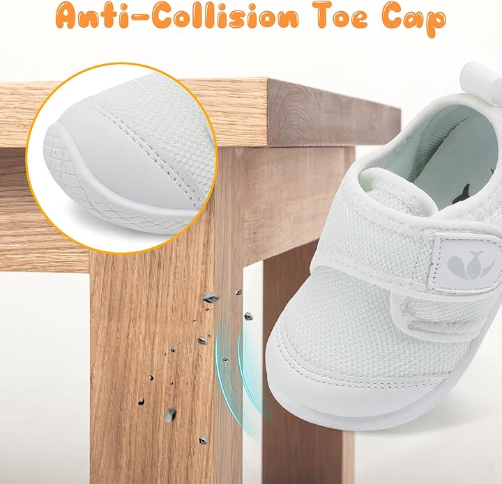 FEETCITY Baby First Walking Shoes Boys Girls Infant Sneakers Crib Shoes Breathable Lightweight Slip On Shoes