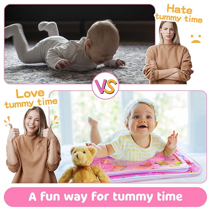 Tummy Time Water Mat for Baby Girl Baby Girl Toys for 3 to 12 Months Great Baby Girl Gifts Promote Baby Girl Sensory Development