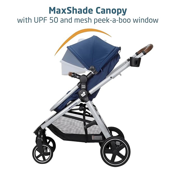 Maxi-Cosi Zelia™ Luxe 5-in-1 Modular - Baby Travel System Car Seat and Stroller, Infant Car Seat and Stroller Combo, Baby Car Seat and Stroller Combo in New Hope Navy